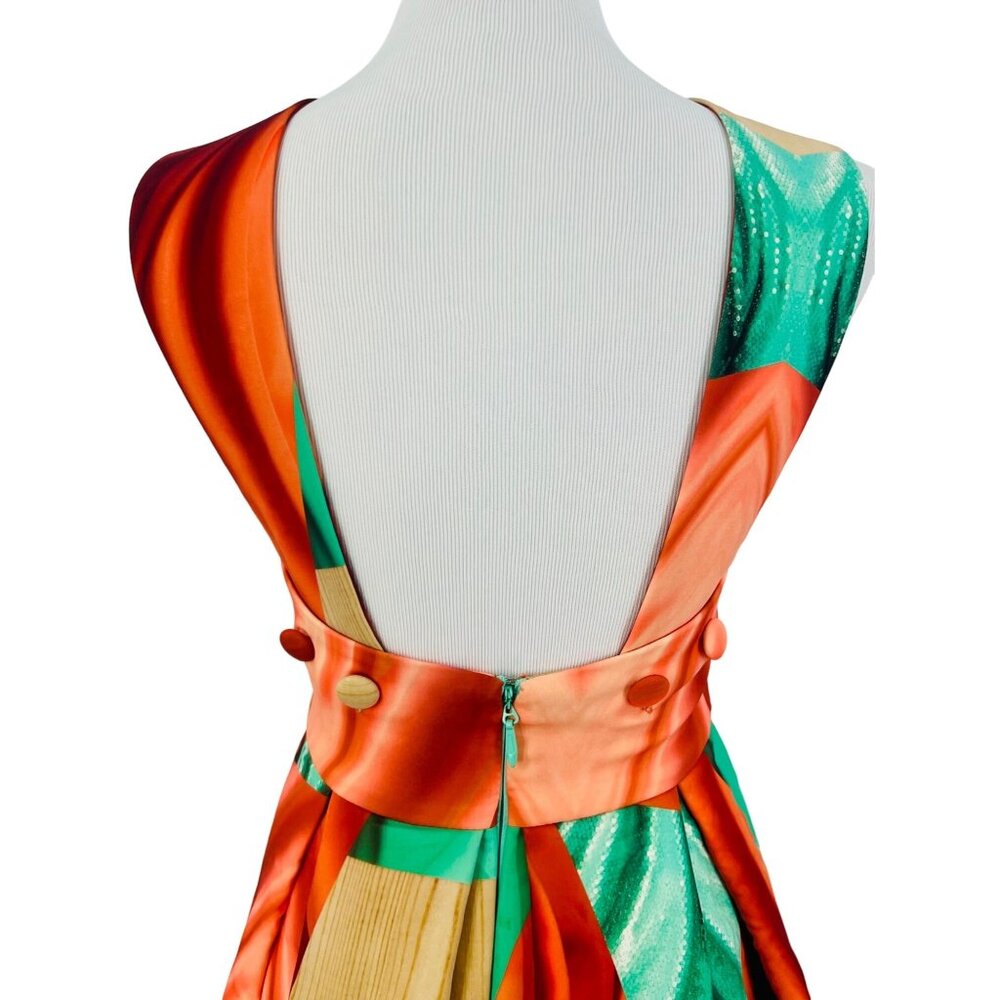 NWT AQ/AQ Multicolored Crisscross Strap Fit & Flare Mini Dress 4 | Avant-Garde - Picture 8 of 16